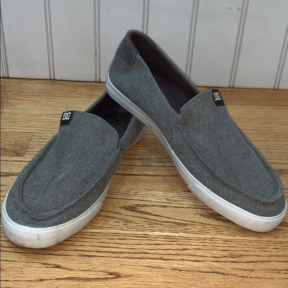 DC Gray Tweed Slip-Ons